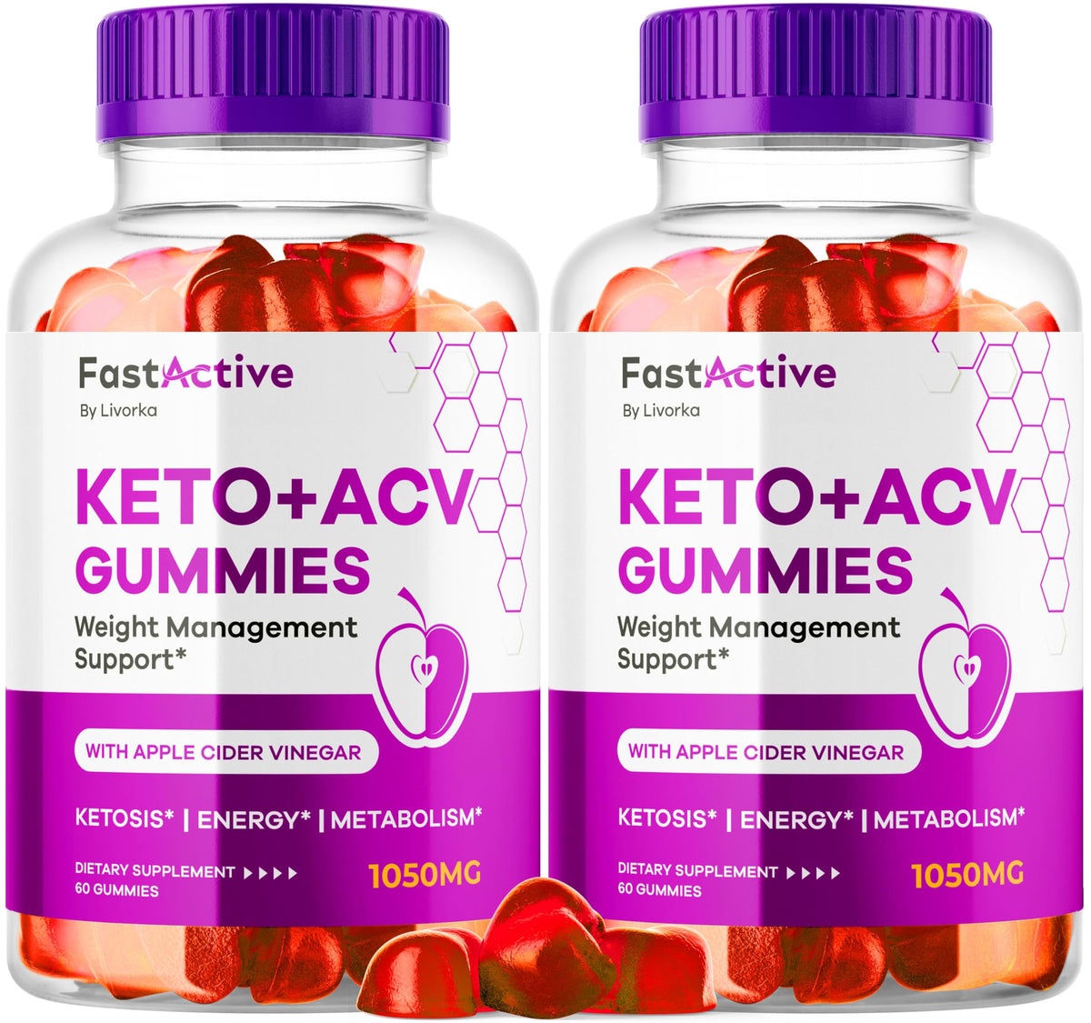 LIVORKA Fast Active Keto ACV Gummies bottle front, convenient keto routine.