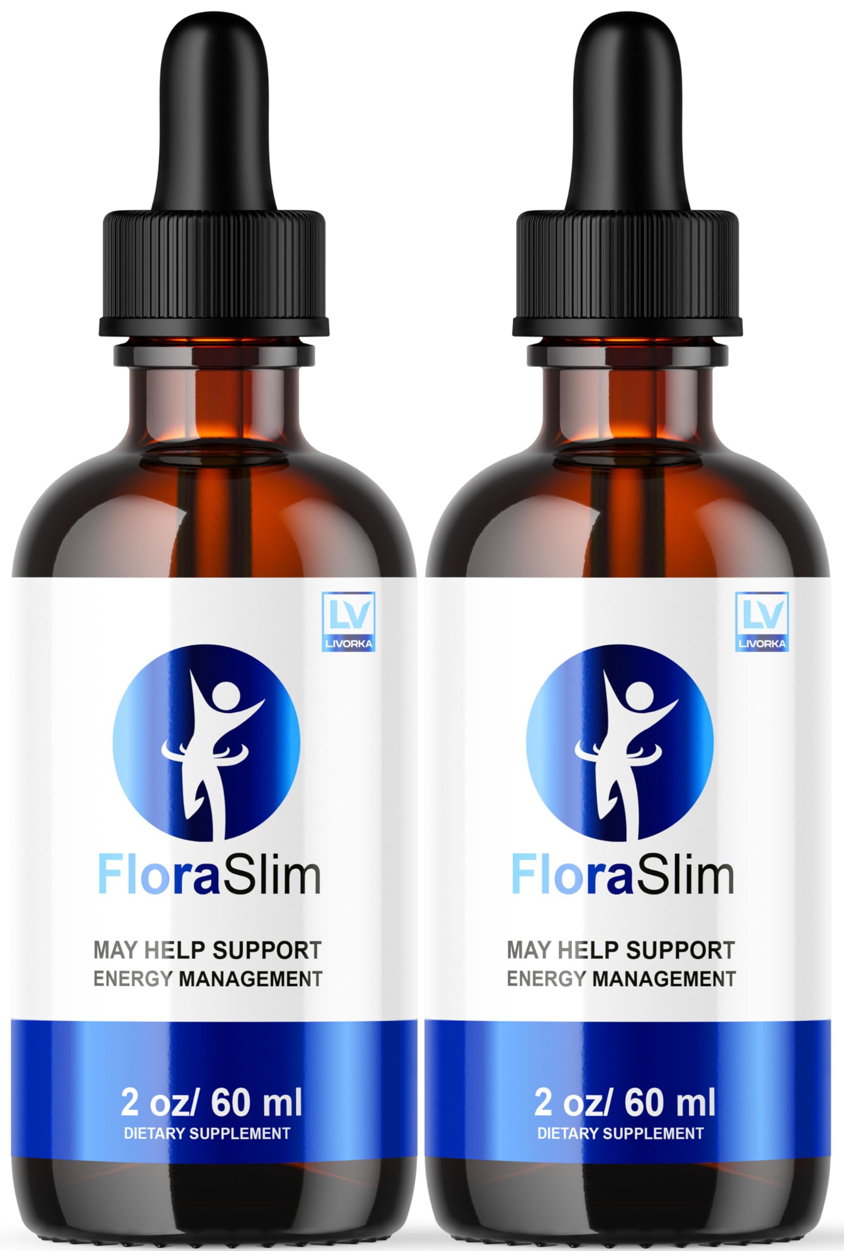 LIVORKA FloraSlim bottle front shows the all-natural formula for daily wellness