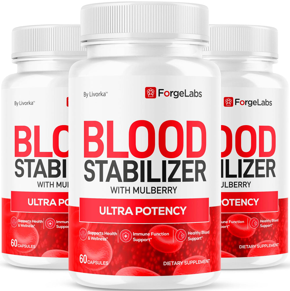 LIVORKA Forge Labs Blood Stabilizer 3-pack box for premium wellness support.