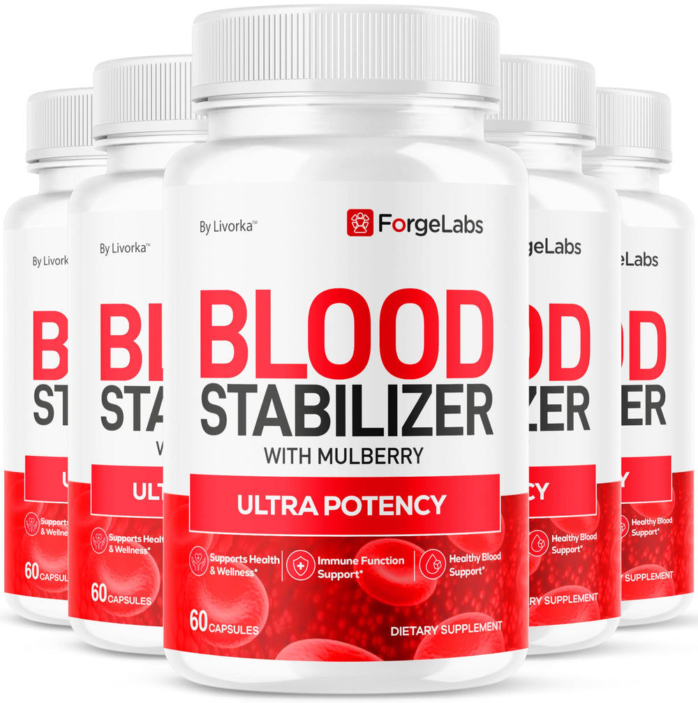 LIVORKA Forge Labs Blood Stabilizer bottle front view for daily use.
