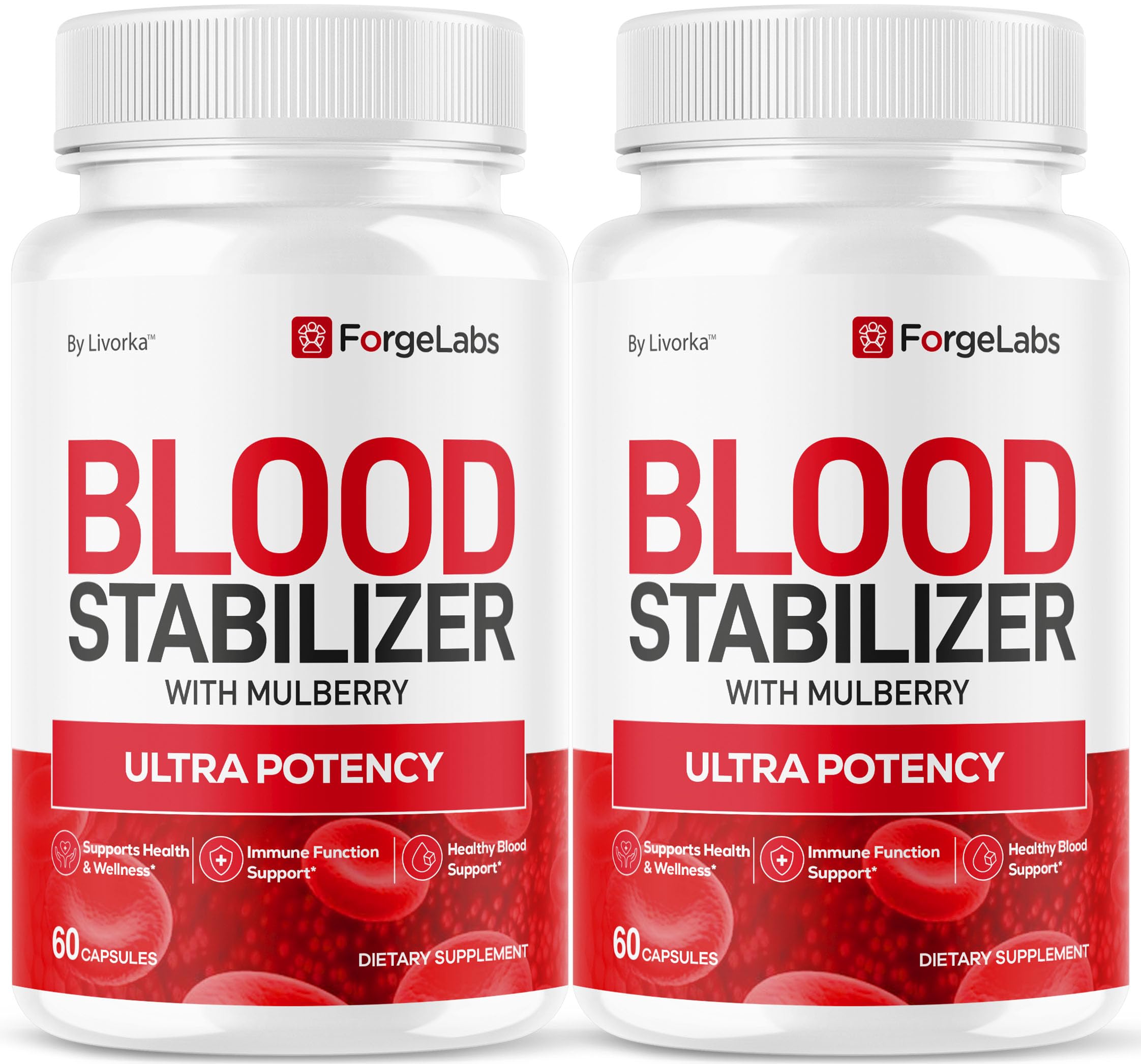 LIVORKA Forge Labs Blood Stabilizer bottle ready for daily use.