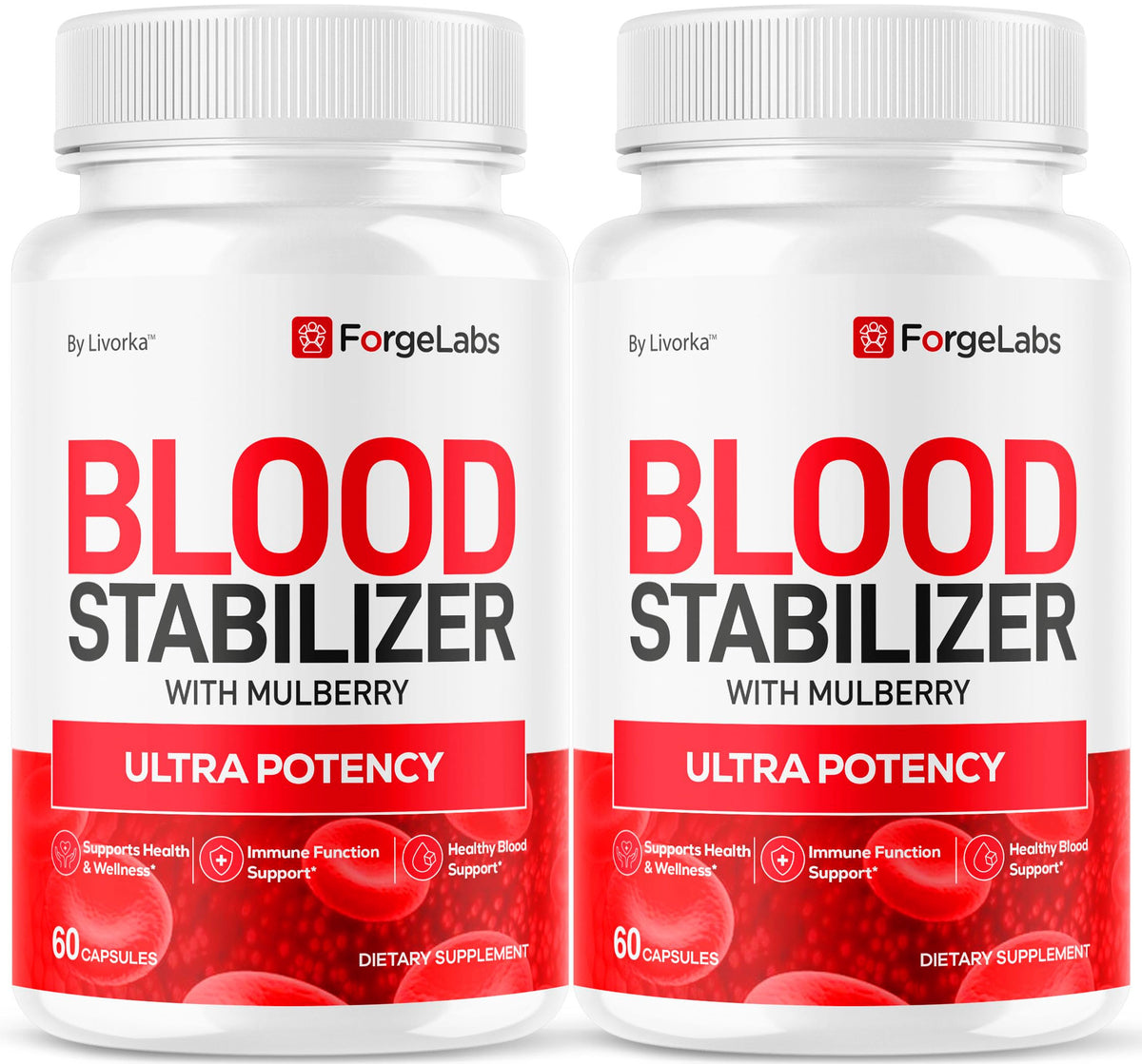 LIVORKA Forge Labs Blood Stabilizer bottle ready for daily use.