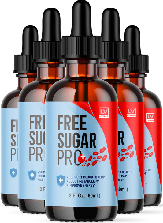 LIVORKA Free Sugar Pro Drops 5-pack bottles for convenient daily use.
