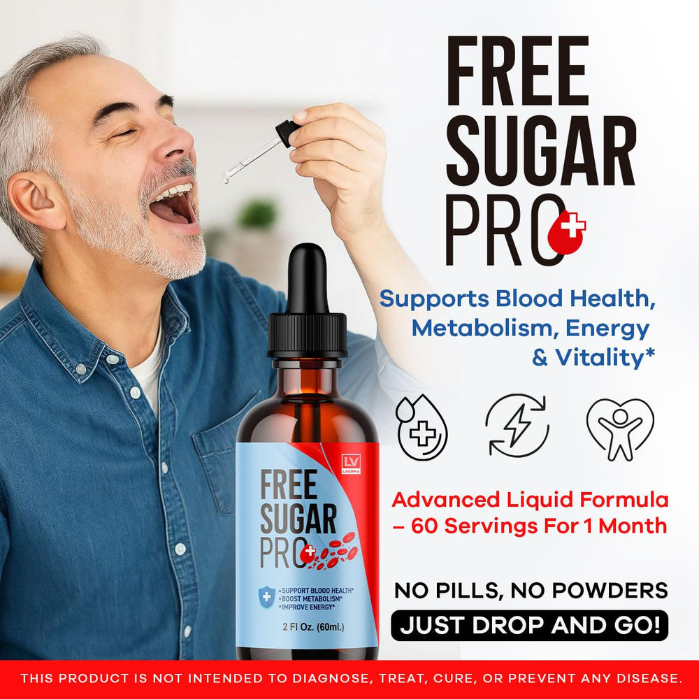 LIVORKA Free Sugar Pro Drops bottle with pour cap for precise dosing.