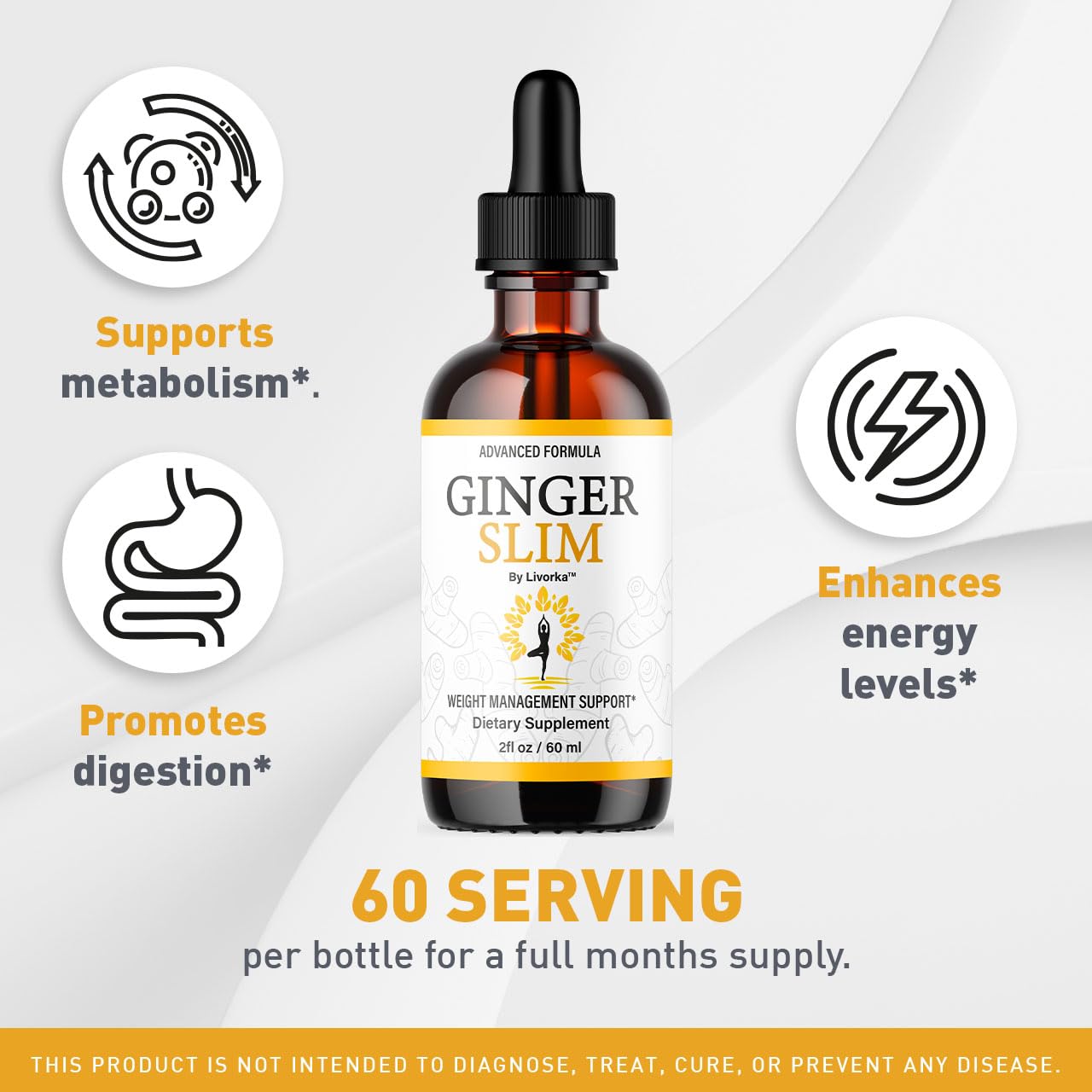 LIVORKA Ginger Slim Drops dropper-use close-up for precise dosing.