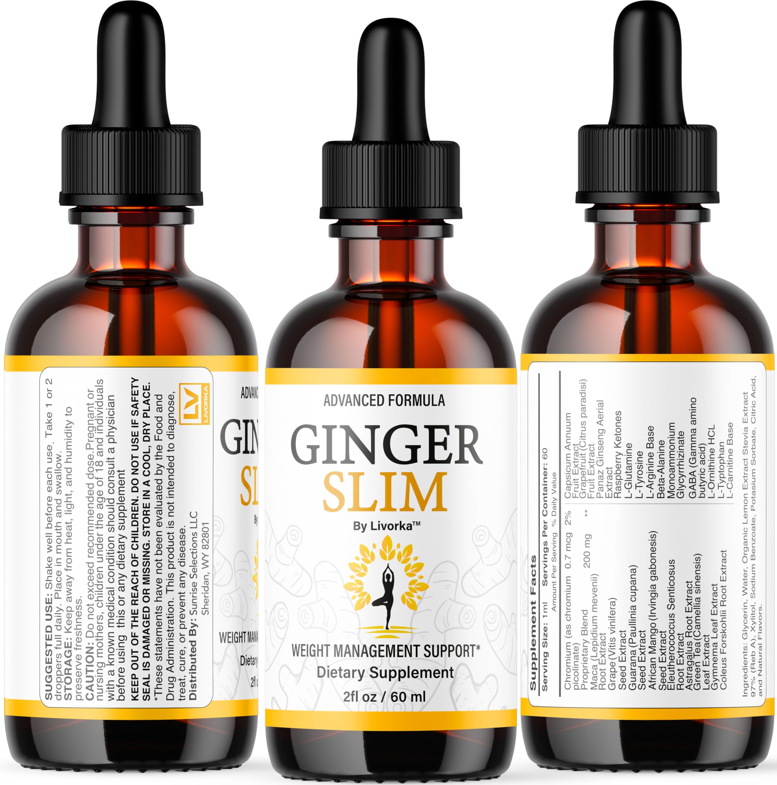 LIVORKA Ginger Slim Drops lifestyle-table setup for daily wellness routine.