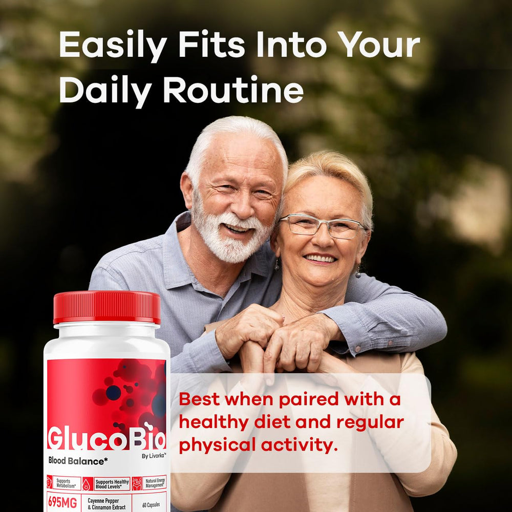 LIVORKA GlucoBio capsules bottle back showing supplement facts.