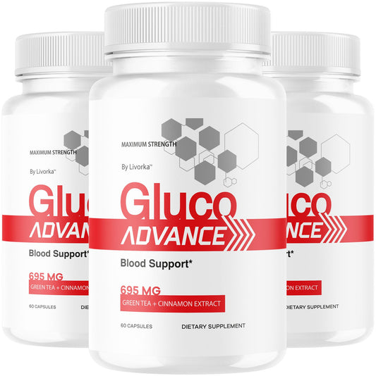 LIVORKA Gluco Advance bottle-front view for daily wellness.