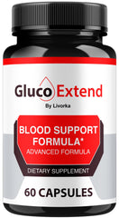 LIVORKA Gluco Extend bottle front view, all-natural capsules for daily wellness.
