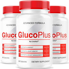 LIVORKA Gluco Plus bottle front showing 60 capsules for daily vitality