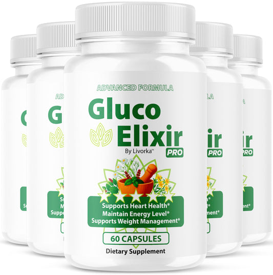 LIVORKA GlucoElixir Pro bottle front showing label and branding for daily wellness