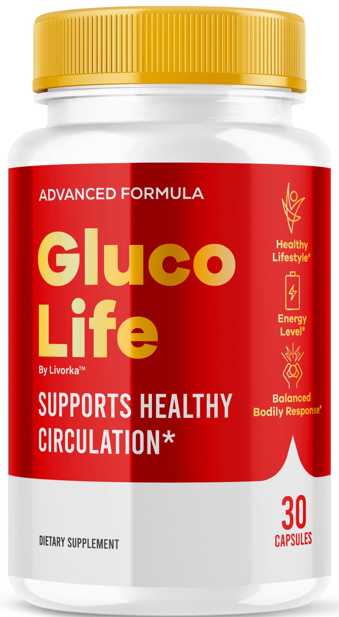 LIVORKA GlucoLife capsules bottle for daily wellness support