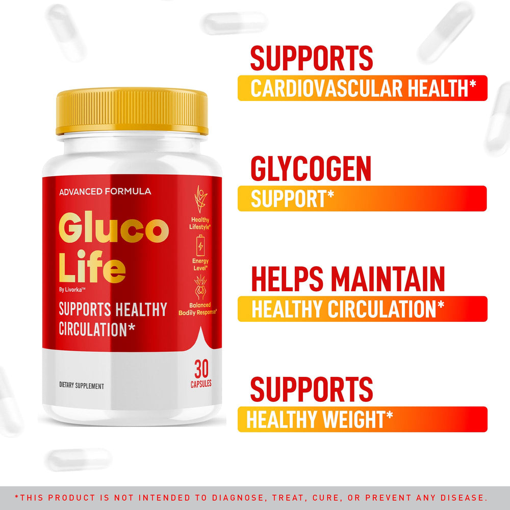 Close-up of LIVORKA GlucoLife label highlighting natural ingredients