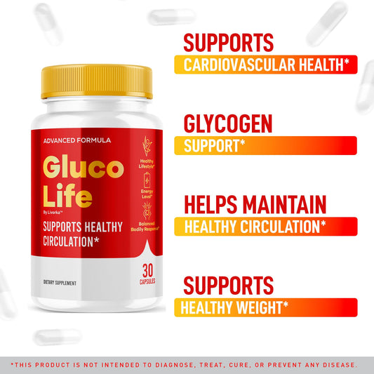 Close-up of LIVORKA GlucoLife label highlighting natural ingredients