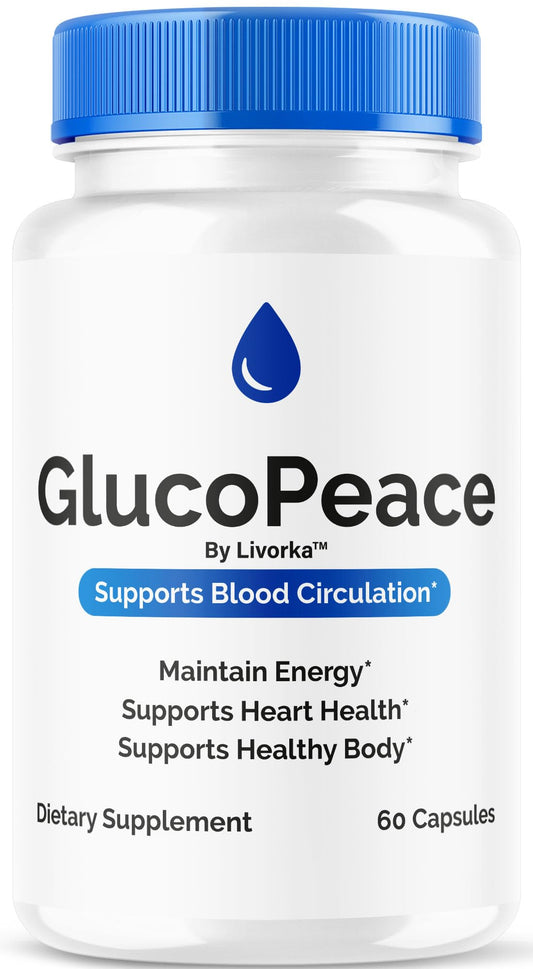 LIVORKA GlucoPeace bottle front highlighting natural circulatory support.