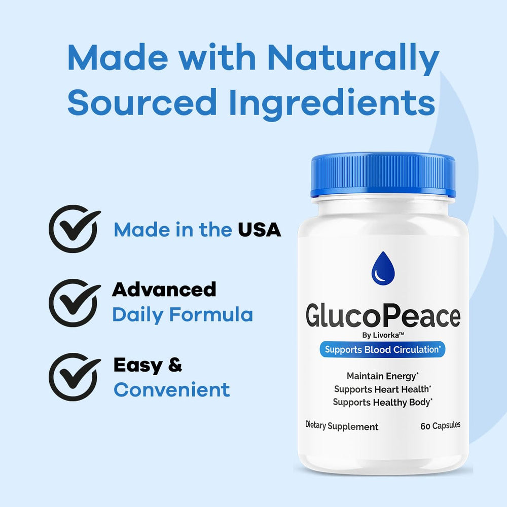 LIVORKA GlucoPeace bottle pour illustrating daily dosage.