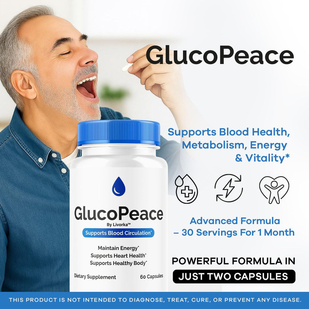 LIVORKA GlucoPeace capsules close-up for daily wellness.