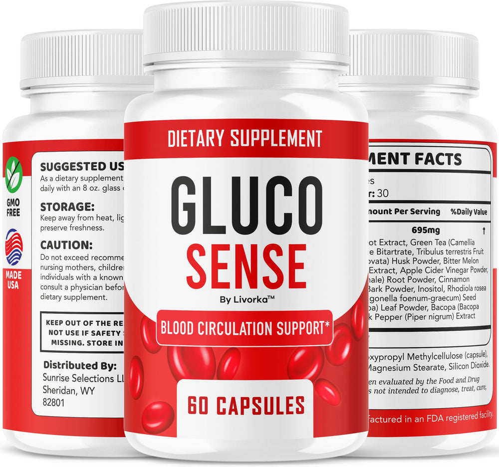 LIVORKA GlucoSense bottle on shelf as part of routine