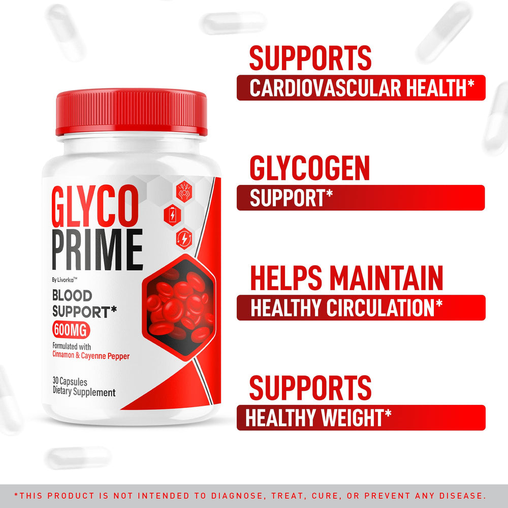 Closeup of LIVORKA Glyco Prime capsules emphasizes easy-to-swallow pills for daily use.