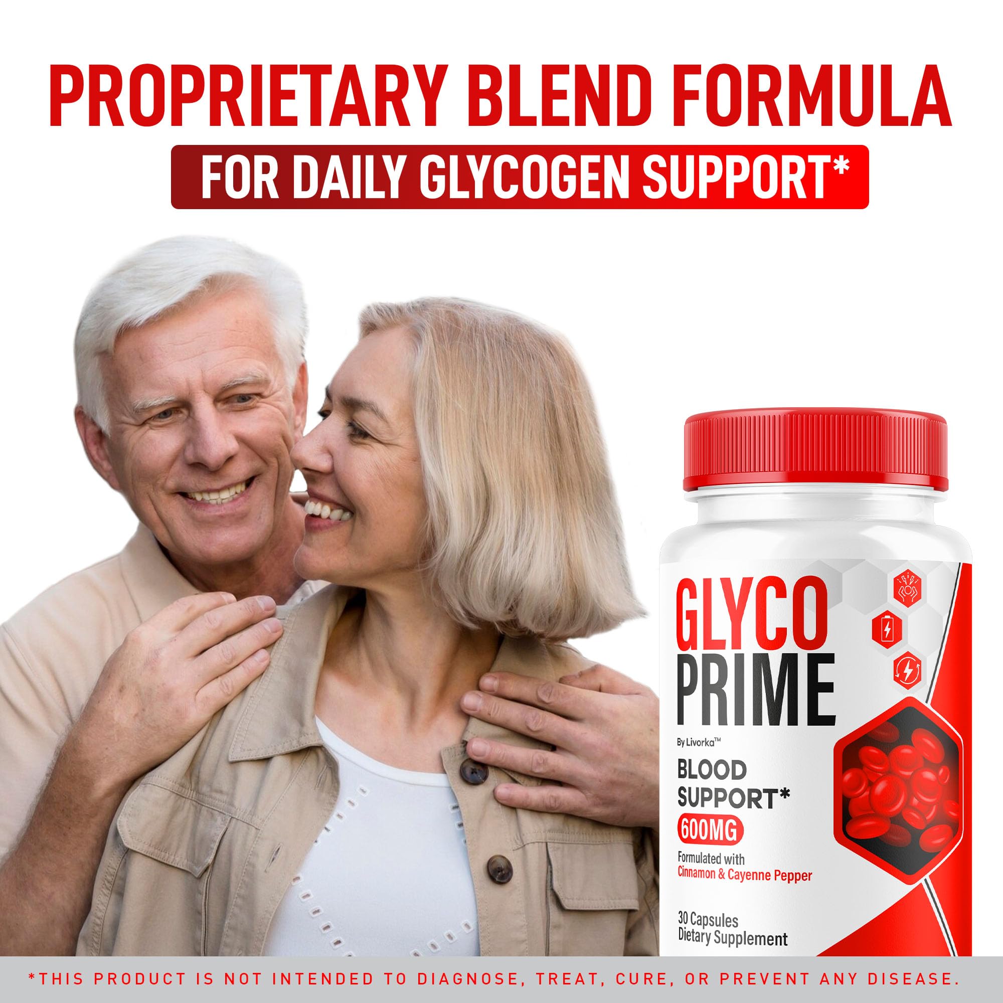 Glyco Prime capsules close-up, easy-to-swallow.