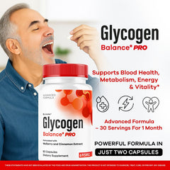 Glycogen Balance Pro bottle close-up highlighting all-natural formula.