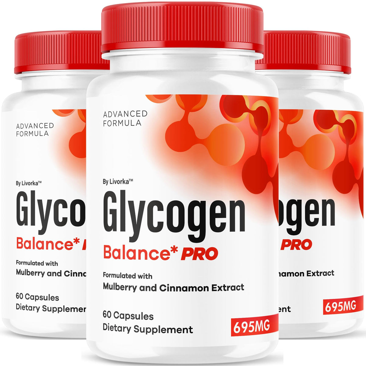 LIVORKA Glycogen Balance Pro capsules on bottle for daily wellness support.