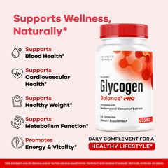 Glycogen Balance Pro label close-up showing branding and daily use.