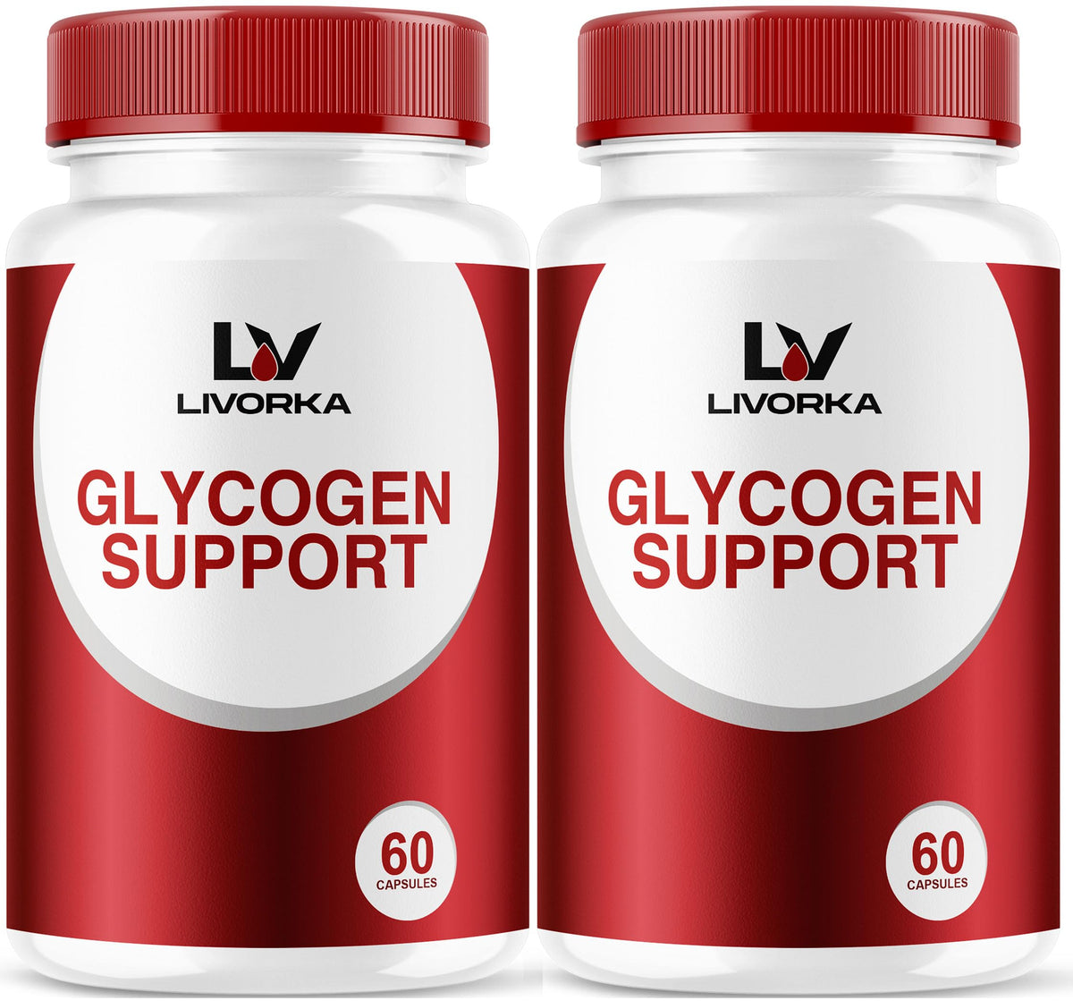 LIVORKA Glycogen Support 2-pack bottle front view for daily wellness