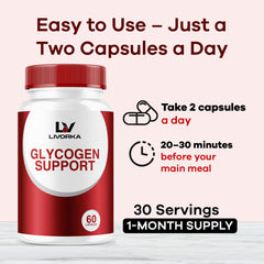 LIVORKA Glycogen Support label detail highlighting key ingredients
