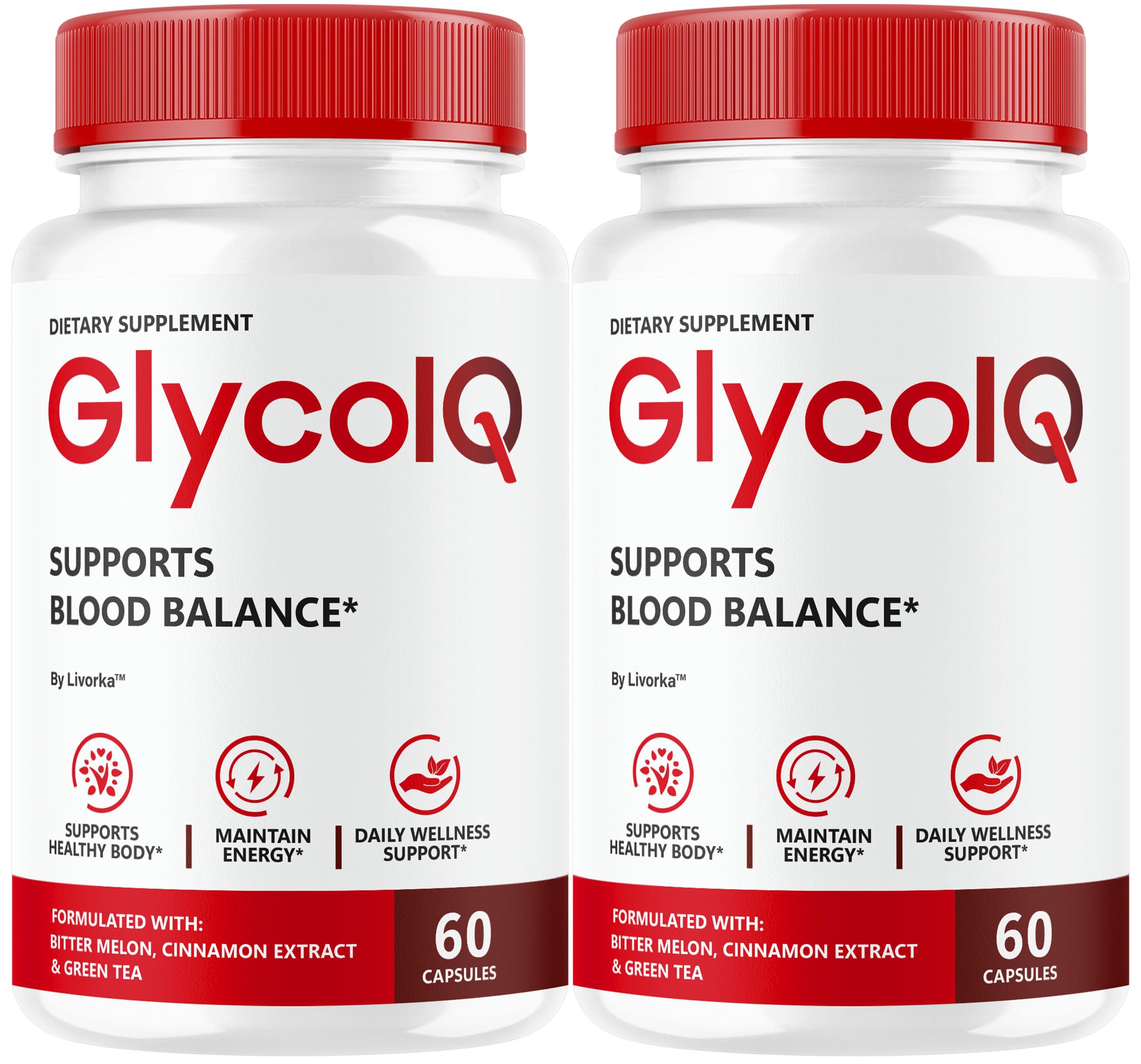 LIVORKA GlycoIQ bottle front view for daily wellness routine.