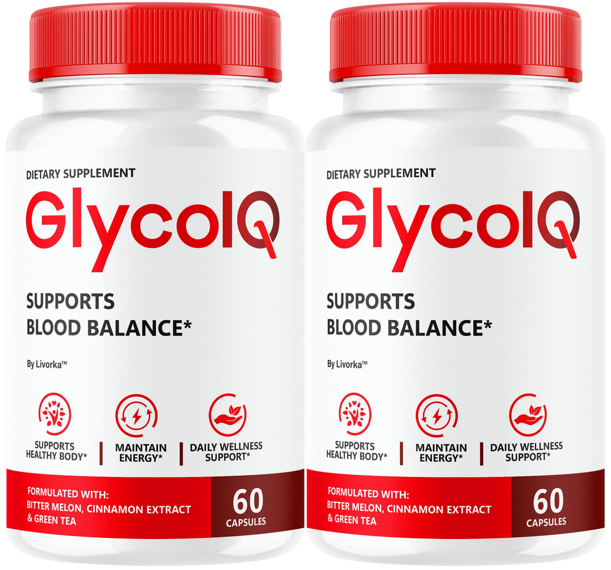 LIVORKA GlycoIQ bottle front view for daily wellness routine.