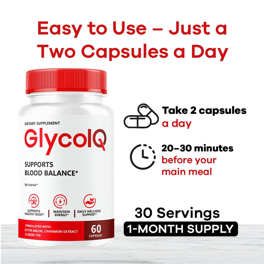 LIVORKA GlycoIQ bottle mockup shown in sleek lifestyle setting.