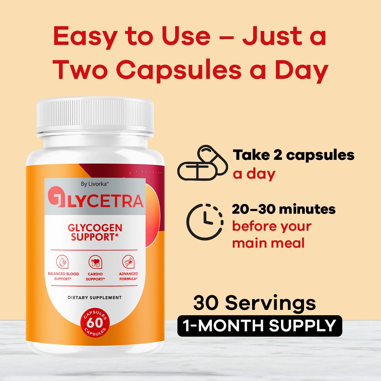 User holds LIVORKA Glycetra bottle for everyday wellness