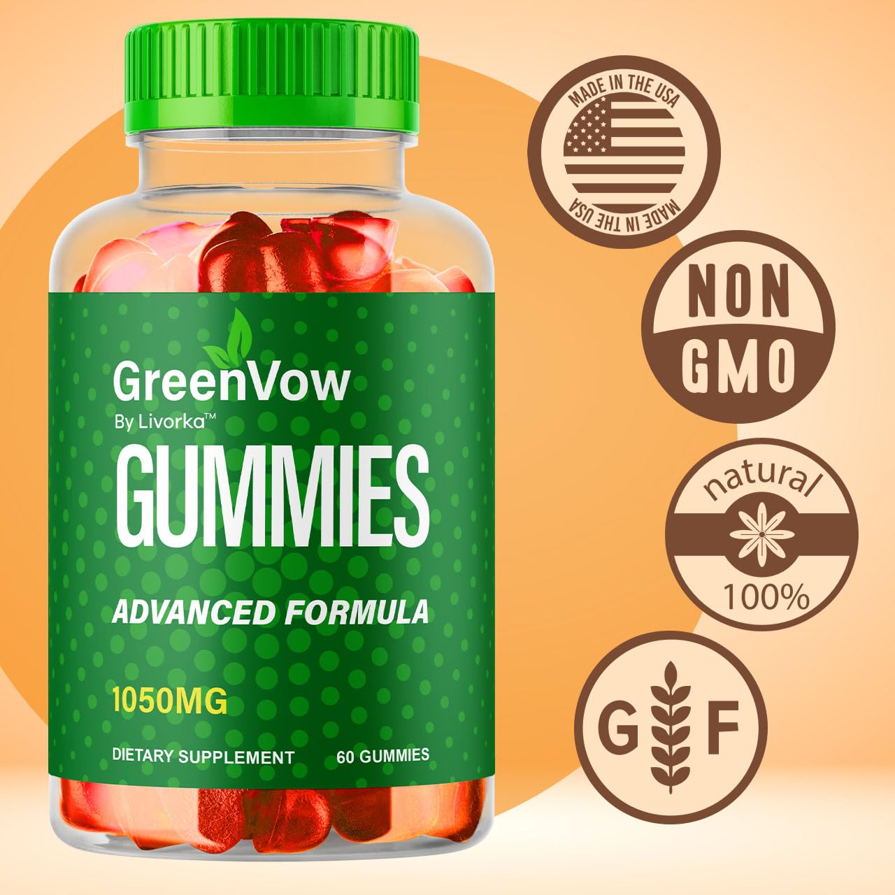 LIVORKA GreenVow Gummies in hand for on-the-go daily use.