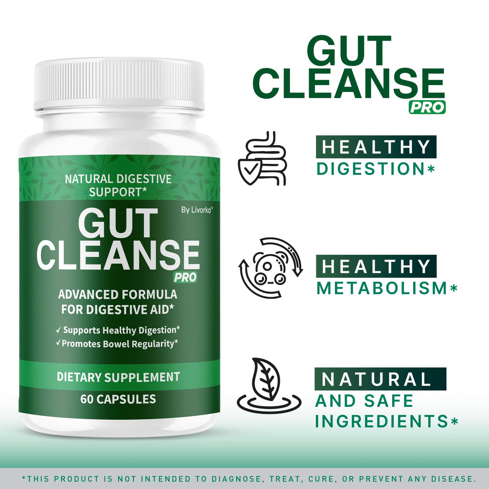 Close-up of Gut Cleanse Pro capsules for gut health support.