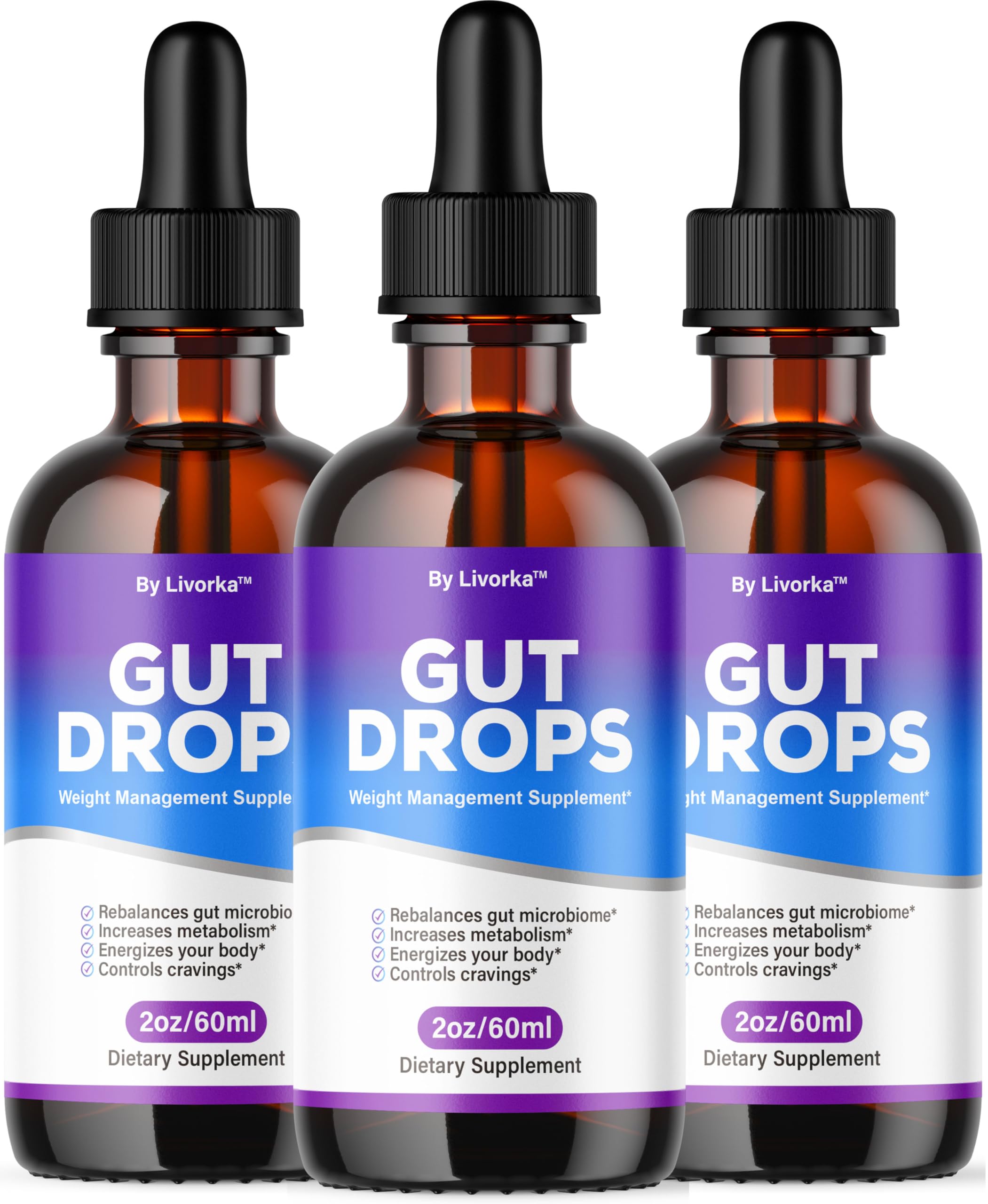 LIVORKA Gut Drops bottle front view highlighting premium liquid gut support