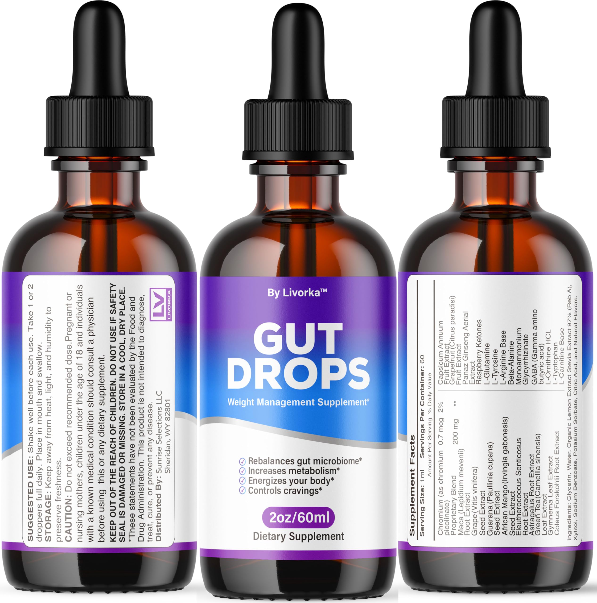 LIVORKA Gut Drops packaging concept emphasizing eco-friendly design