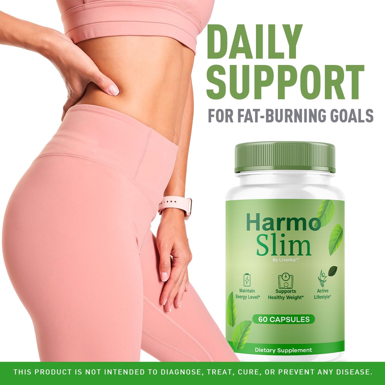 HarmoSlim capsules closeup highlights natural ingredients.