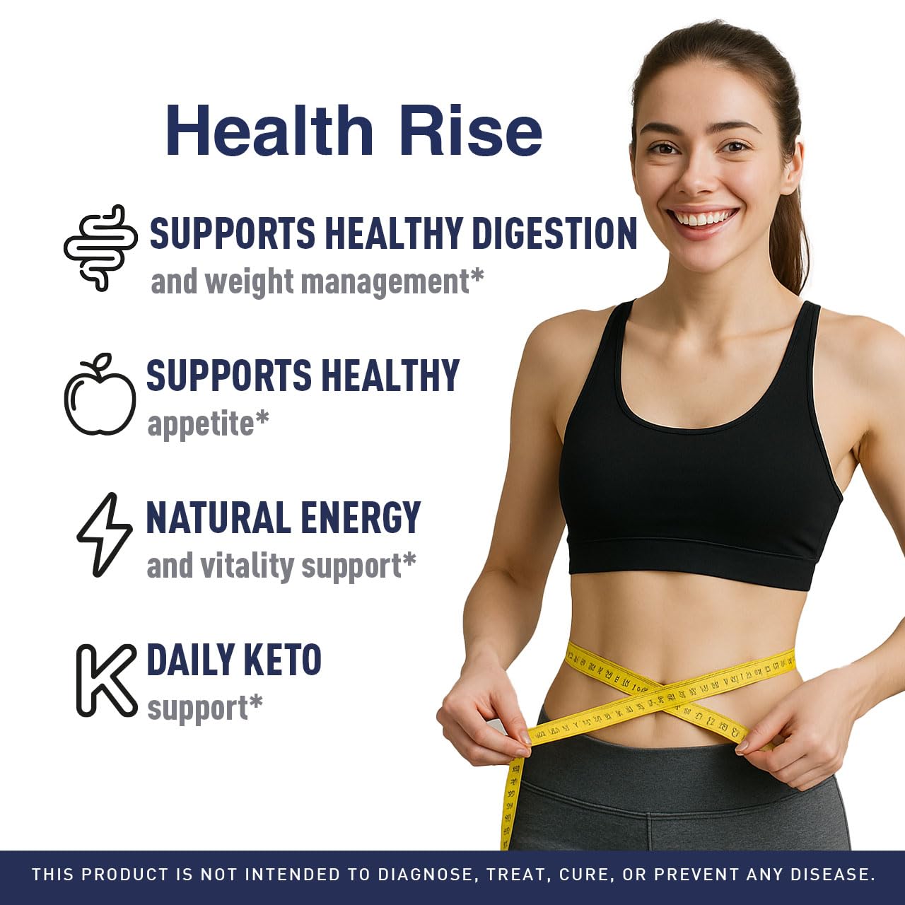 LIVORKA Health Rise Keto ACV Gummies label shows ingredients for informed use.