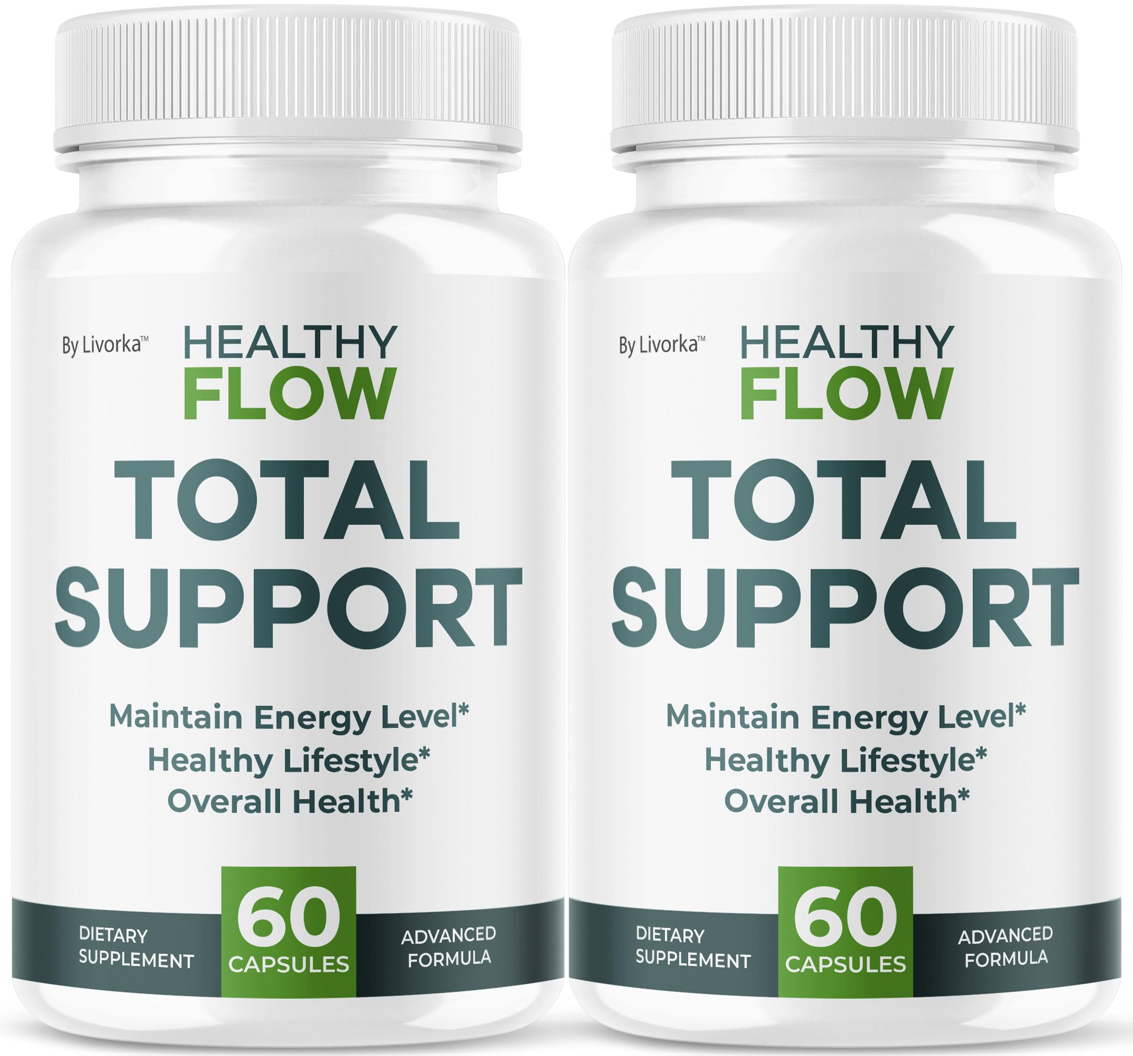 LIVORKA Healthy Flow bottle front for daily wellness support.