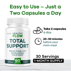 LIVORKA Healthy Flow bottle pouring capsules for easy daily use.