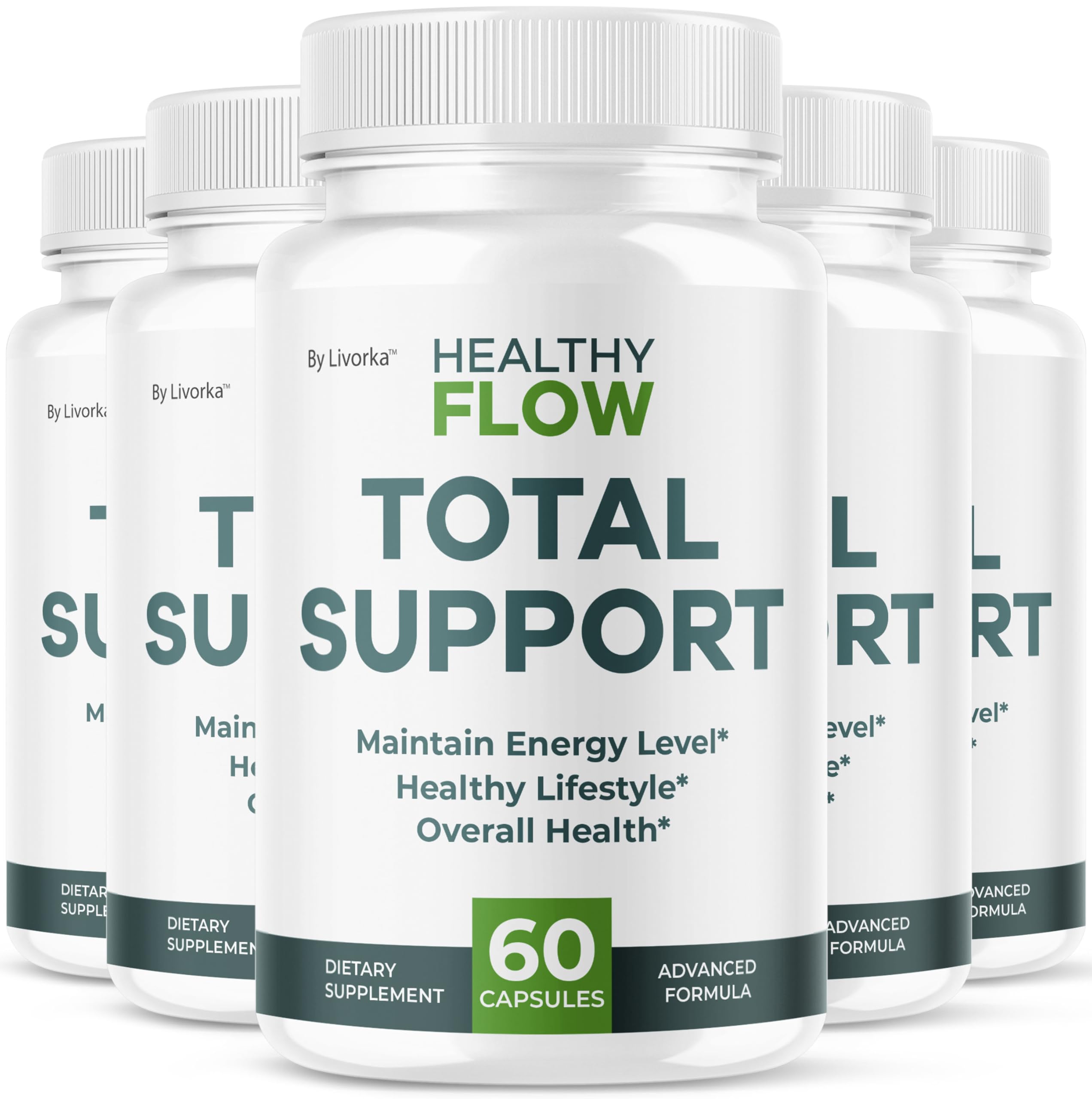 LIVORKA Healthy Flow capsules bottle front for daily wellness.