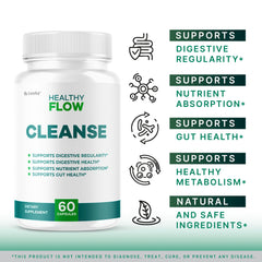 LIVORKA Healthy Flow Cleanse capsules-closeup showing easy-to-swallow pills.