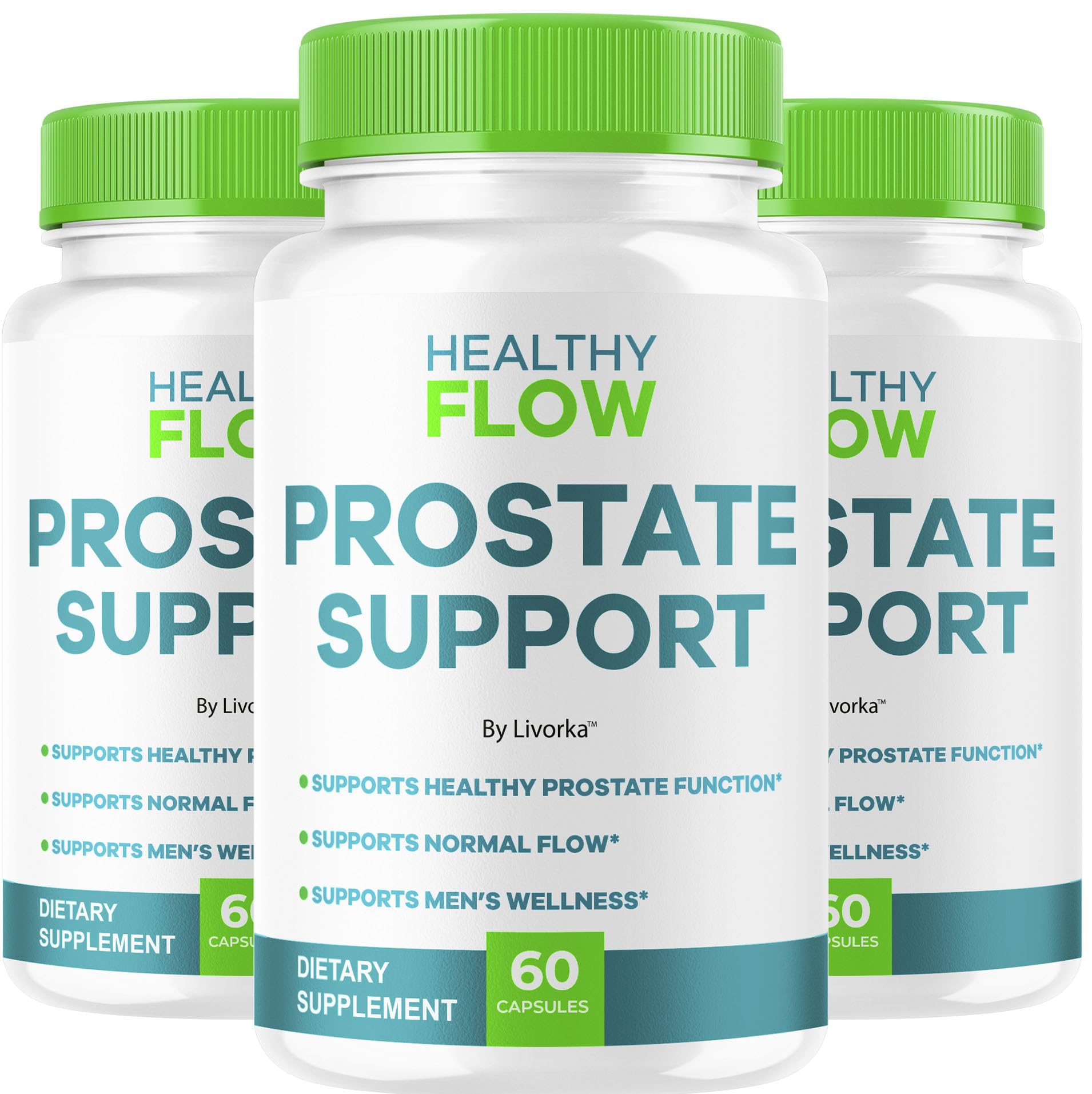 LIVORKA Healthy Flow Prostate Support bottle front view for daily balance.