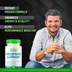LIVORKA Healthy Flow Prostate Support label detail highlights ingredients.