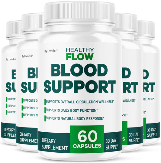 LIVORKA HealthyFlow bottle front for daily blood support.
