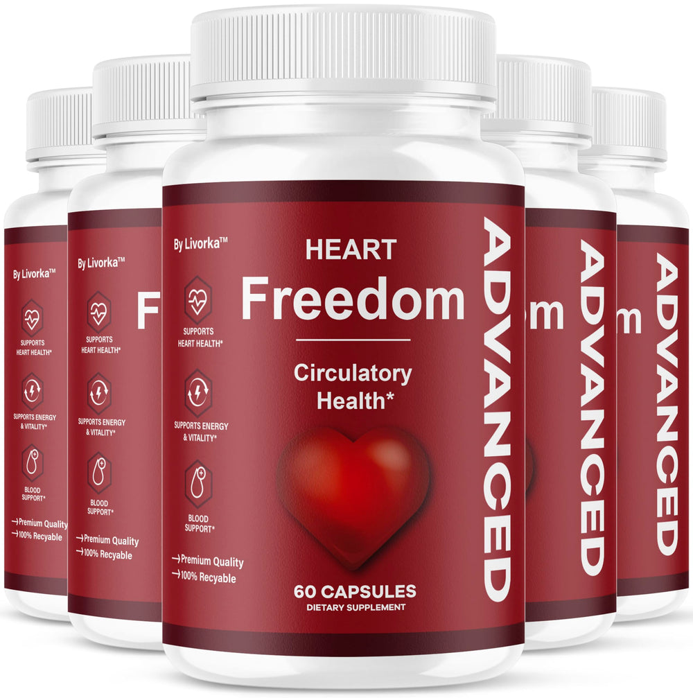 LIVORKA Heart Freedom bottle front view for daily wellness support.