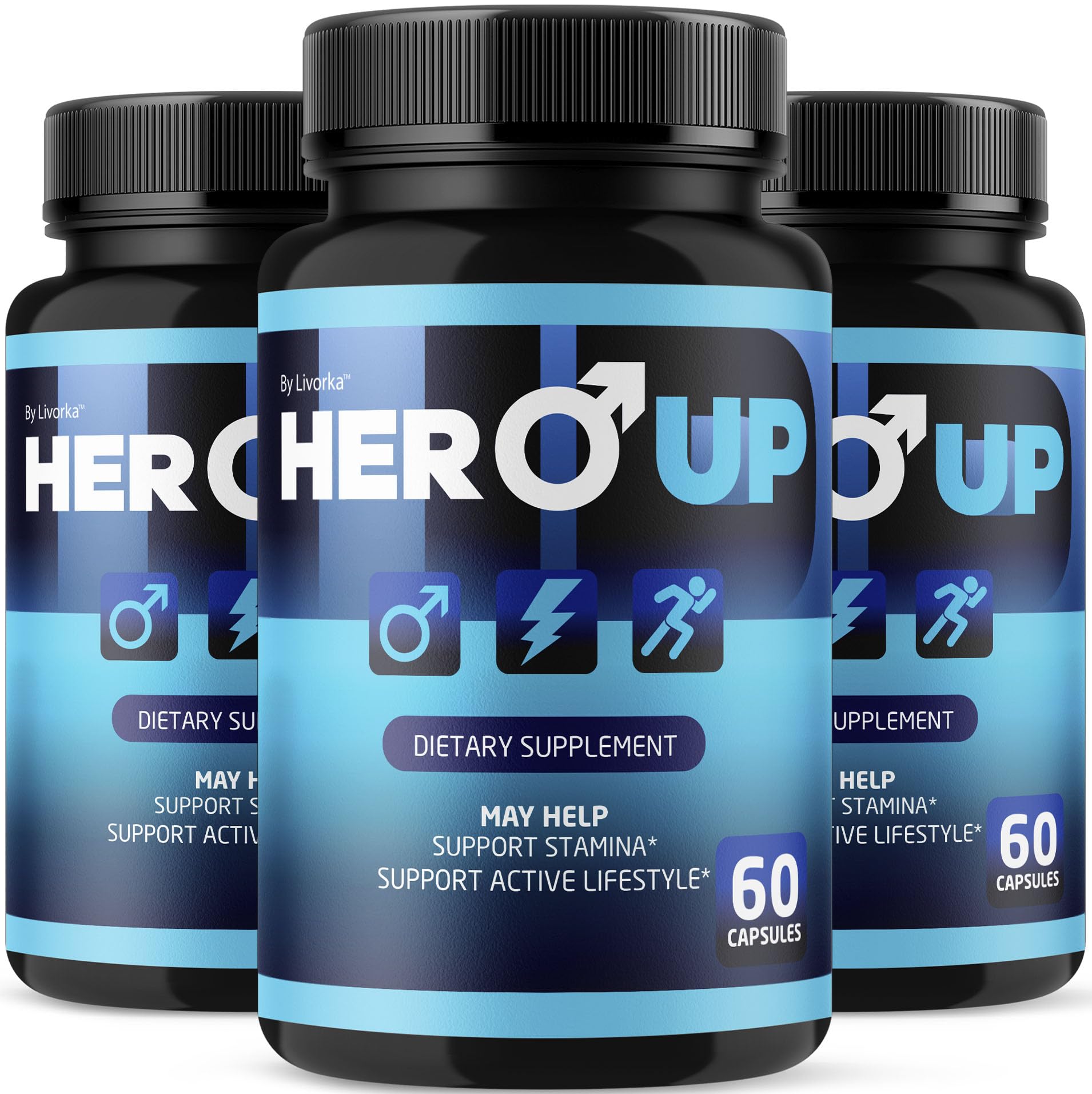 LIVORKA Hero Up bottle front for daily energy support.