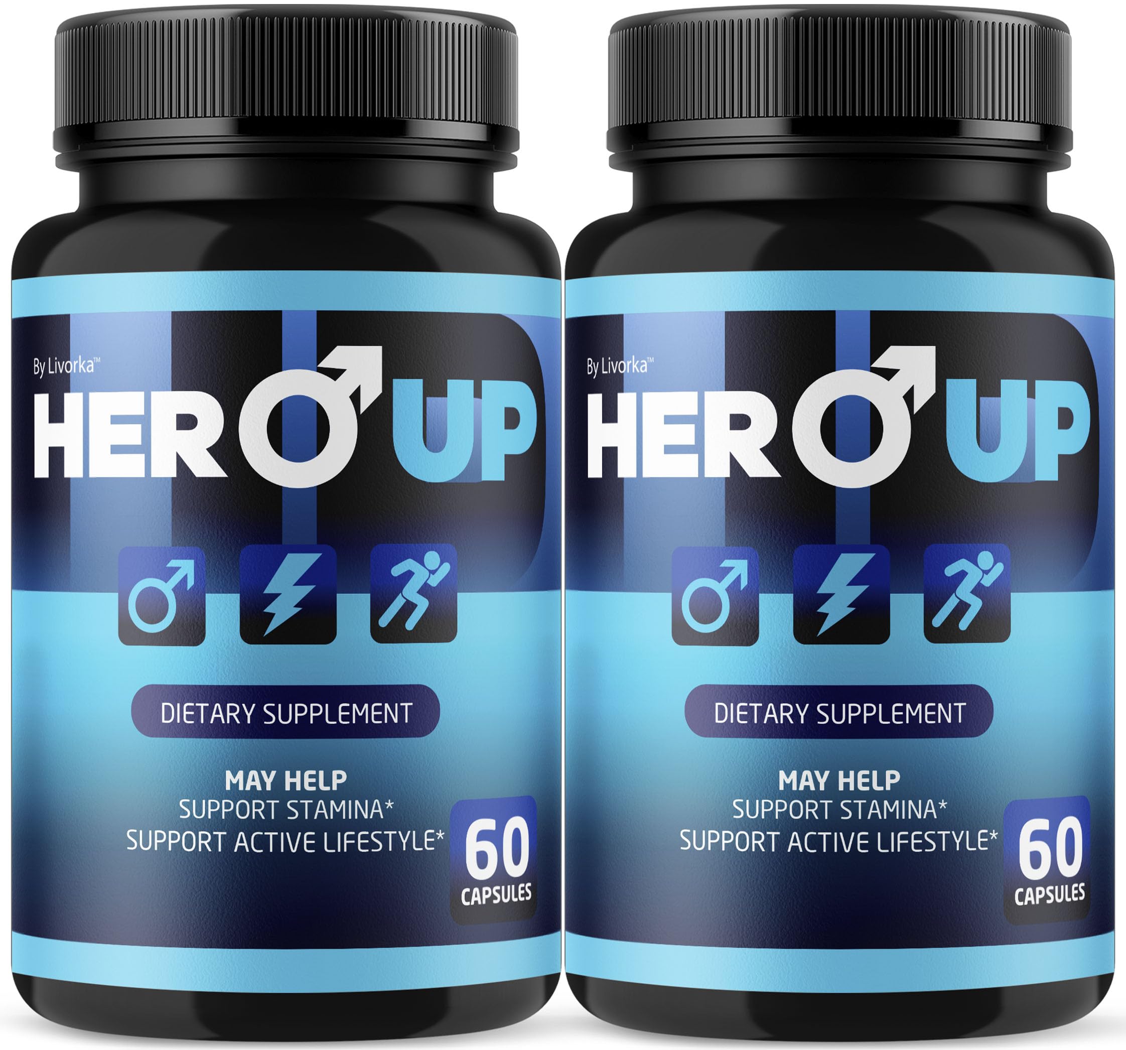 LIVORKA Hero Up bottle front for daily energy support.