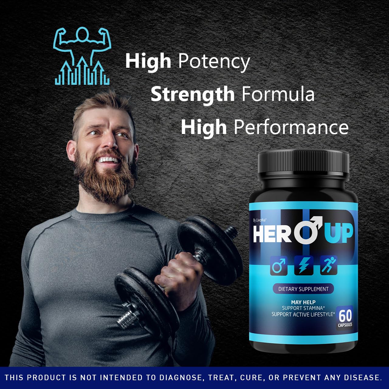 LIVORKA Hero Up capsules close-up of natural formula.
